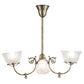 Meyda Lighting Revival 28" 4-Light Antique Brass Gas & Electric Island Chandelier With Clear Textured Shade Glass