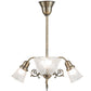 Meyda Lighting Revival 28" 4-Light Antique Brass Gas & Electric Island Chandelier With Clear Textured Shade Glass