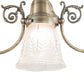 Meyda Lighting Revival 28" 4-Light Antique Brass Gas & Electric Island Chandelier With Clear Textured Shade Glass