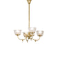 Meyda Lighting Revival 28" 4-Light Polished Brass Gas & Electric Chandelier With Clear Shade Glass