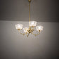 Meyda Lighting Revival 28" 4-Light Polished Brass Gas & Electric Chandelier With Clear Shade Glass