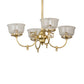Meyda Lighting Revival 28" 4-Light Polished Brass Gas & Electric Chandelier With Clear Shade Glass