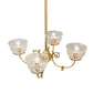 Meyda Lighting Revival 28" 4-Light Polished Brass Gas & Electric Chandelier With Clear Shade Glass