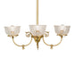 Meyda Lighting Revival 28" 4-Light Polished Brass Gas & Electric Chandelier With Clear Shade Glass