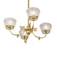 Meyda Lighting Revival 28" 4-Light Polished Brass Gas & Electric Chandelier With Clear Shade Glass