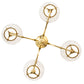 Meyda Lighting Revival 28" 4-Light Polished Brass Gas & Electric Chandelier With Clear Shade Glass