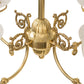 Meyda Lighting Revival 28" 4-Light Polished Brass Gas & Electric Chandelier With Clear Shade Glass