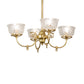 Meyda Lighting Revival 28" 4-Light Polished Brass Gas & Electric Chandelier With Clear Shade Glass