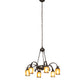 Meyda Lighting Revival 29" 6-Light Exterior Oil Rubbed Bronze Favrile Chandelier With Gold Iridescent Shade Glass