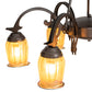 Meyda Lighting Revival 29" 6-Light Exterior Oil Rubbed Bronze Favrile Chandelier With Gold Iridescent Shade Glass