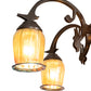 Meyda Lighting Revival 29" 6-Light Exterior Oil Rubbed Bronze Favrile Chandelier With Gold Iridescent Shade Glass