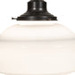 Meyda Lighting Revival 30223 16" Craftsman Brown Schoolhouse Traditional Pendant Light With White Globe Shade Glass