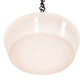 Meyda Lighting Revival 30223 16" Craftsman Brown Schoolhouse Traditional Pendant Light With White Globe Shade Glass