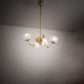 Meyda Lighting Revival 31" 4-Light Polished Brass Gas & Electric Island Chandelier With Clear Etched Shade Glass