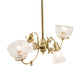 Meyda Lighting Revival 31" 4-Light Polished Brass Gas & Electric Island Chandelier With Clear Etched Shade Glass
