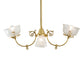 Meyda Lighting Revival 31" 4-Light Polished Brass Gas & Electric Island Chandelier With Clear Etched Shade Glass