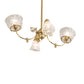 Meyda Lighting Revival 31" 4-Light Polished Brass Gas & Electric Island Chandelier With Clear Etched Shade Glass