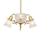 Meyda Lighting Revival 31" 4-Light Polished Brass Gas & Electric Island Chandelier With Clear Etched Shade Glass