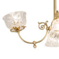 Meyda Lighting Revival 31" 4-Light Polished Brass Gas & Electric Island Chandelier With Clear Etched Shade Glass