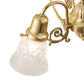 Meyda Lighting Revival 31" 4-Light Polished Brass Gas & Electric Island Chandelier With Clear Etched Shade Glass