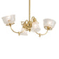 Meyda Lighting Revival 31" 4-Light Polished Brass Gas & Electric Island Chandelier With Clear Etched Shade Glass