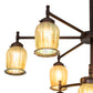 Meyda Lighting Revival 32" 9-Light Mahogany Bronze Favrile Chandelier With Gold Iridescent Shade Glass