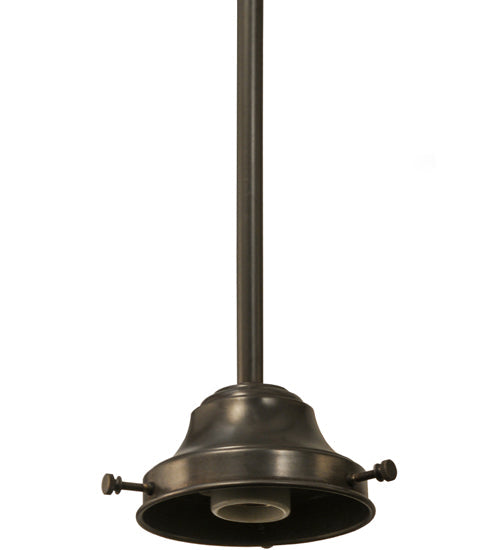 Meyda Lighting Revival 34" 2-Light Craftsman Brown on Brass Schoolhouse Island Pendant Light Hardware