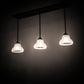 Meyda Lighting Revival 36" 3-Light Timeless Bronze Nautica Island Pendant Light With Antique White Frosted Shade Glass