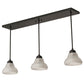 Meyda Lighting Revival 36" 3-Light Timeless Bronze Nautica Island Pendant Light With Antique White Frosted Shade Glass