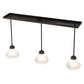 Meyda Lighting Revival 36" 3-Light Timeless Bronze Nautica Island Pendant Light With Antique White Frosted Shade Glass