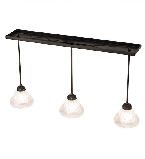 Meyda Lighting Revival 36" 3-Light Timeless Bronze Nautica Island Pendant Light With Antique White Frosted Shade Glass
