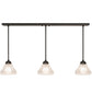 Meyda Lighting Revival 36" 3-Light Timeless Bronze Nautica Island Pendant Light With Antique White Frosted Shade Glass