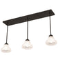 Meyda Lighting Revival 36" 3-Light Timeless Bronze Nautica Island Pendant Light With Antique White Frosted Shade Glass