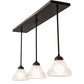 Meyda Lighting Revival 36" 3-Light Timeless Bronze Nautica Island Pendant Light With Antique White Frosted Shade Glass