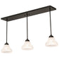 Meyda Lighting Revival 36" 3-Light Timeless Bronze Nautica Island Pendant Light With Antique White Frosted Shade Glass