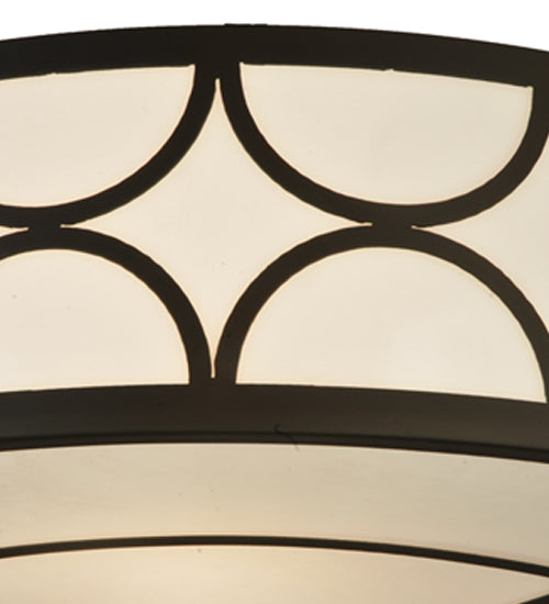 Meyda Lighting Revival 36" 4-Light Oil Rubbed Bronze Deco Semi-flush Mount Ceiling Light With Gloss Statuario Idalight Shade