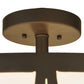 Meyda Lighting Revival 36" 4-Light Oil Rubbed Bronze Deco Semi-flush Mount Ceiling Light With Gloss Statuario Idalight Shade