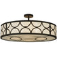 Meyda Lighting Revival 36" 4-Light Oil Rubbed Bronze Deco Semi-flush Mount Ceiling Light With Gloss Statuario Idalight Shade