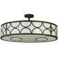 Meyda Lighting Revival 36" 4-Light Oil Rubbed Bronze Deco Semi-flush Mount Ceiling Light With Gloss Statuario Idalight Shade