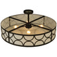 Meyda Lighting Revival 36" 4-Light Oil Rubbed Bronze Deco Semi-flush Mount Ceiling Light With Gloss Statuario Idalight Shade