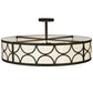 Meyda Lighting Revival 36" 4-Light Oil Rubbed Bronze Deco Semi-flush Mount Ceiling Light With Gloss Statuario Idalight Shade