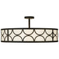 Meyda Lighting Revival 36" 4-Light Oil Rubbed Bronze Deco Semi-flush Mount Ceiling Light With Gloss Statuario Idalight Shade