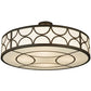 Meyda Lighting Revival 36" 4-Light Oil Rubbed Bronze Deco Semi-flush Mount Ceiling Light With Gloss Statuario Idalight Shade