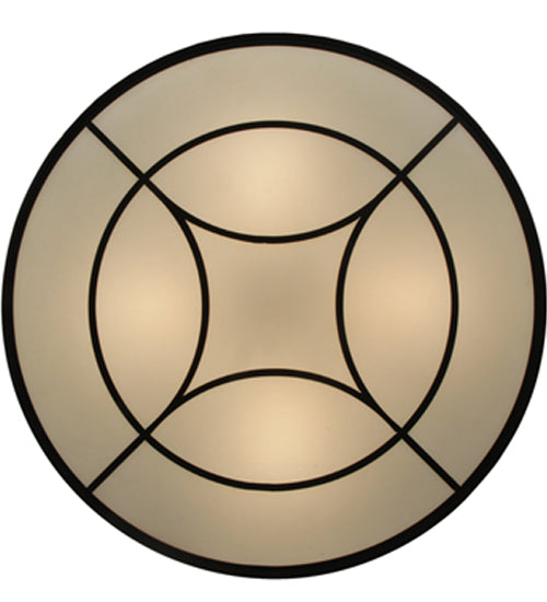 Meyda Lighting Revival 36" 4-Light Oil Rubbed Bronze Deco Semi-flush Mount Ceiling Light With Gloss Statuario Idalight Shade