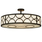 Meyda Lighting Revival 36" 4-Light Oil Rubbed Bronze Deco Semi-flush Mount Ceiling Light With Gloss Statuario Idalight Shade