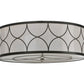 Meyda Lighting Revival 36" 4-Light Solar Black Deco Flush Mount Light With Cilindro Whitestone Idalight Shade Glass