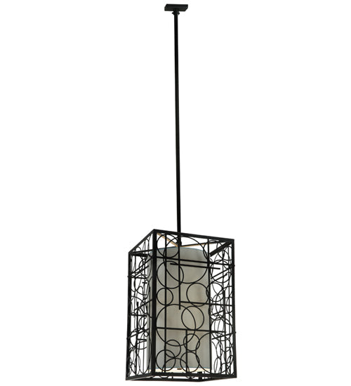 Meyda Lighting Revival 37" 15-Light Blackwash Deco Pendant Light With Statuario Idalight Shade