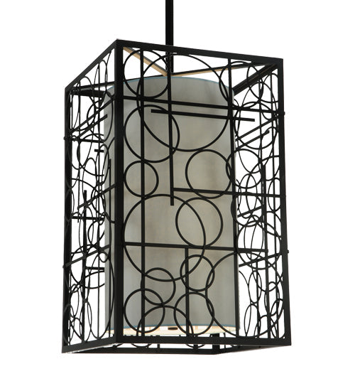 Meyda Lighting Revival 37" 15-Light Blackwash Deco Pendant Light With Statuario Idalight Shade
