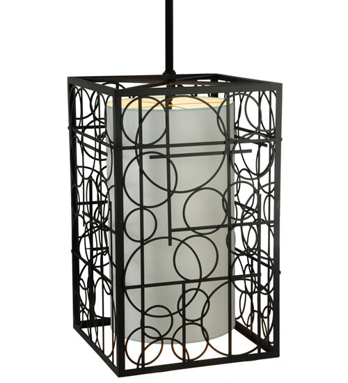 Meyda Lighting Revival 37" 15-Light Blackwash Deco Pendant Light With Statuario Idalight Shade