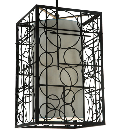 Meyda Lighting Revival 37" 15-Light Blackwash Deco Pendant Light With Statuario Idalight Shade